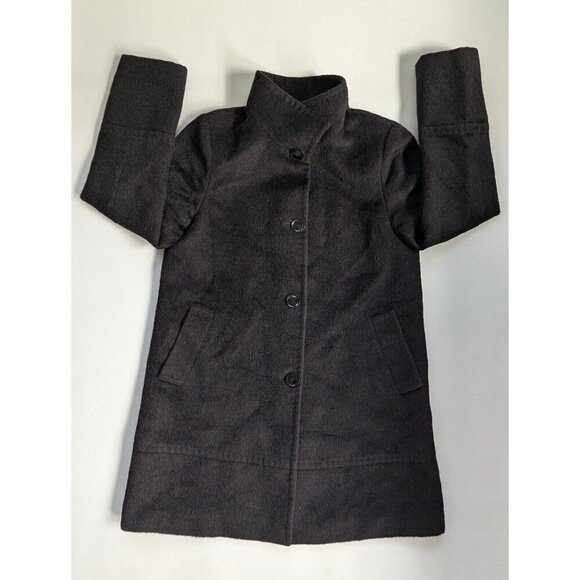 Andean Alpaka And Wool Women's Classic Black Overcoat Size 8 - Picture 10 of 16